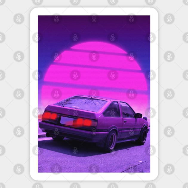 Ae86 Initial D 80s Sticker by mrcatguys